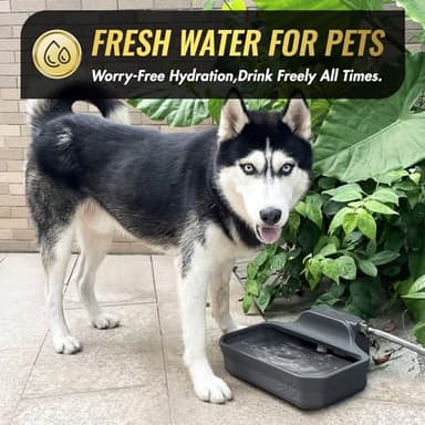 FICUSWIN 135OZ Automatic Water Dispenser for Large Dogs Patented Outdoor Dog Water Bowl Dispenser Automatic Dog Feeder Fit 3/4'' GHT Faucet Dog Waterer Include Water Hose Extra-Large Drinking Area - Image 4