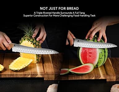 Piklohas Resharpenable Bread Knife, 10 Inch Multifunction Serrated Knife for Homemade Bread, Razor Sharp Sourdough Slicing with Innovative Wavy Edge for Efficient Cutting, Baking & Wedding Gifts - Image 4