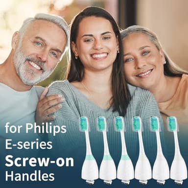 OLINS KAKO Replacement Heads for Philips Sonicare, Toothbrush Replacement Head Compatible with Phillips Sonicare E-Series Screw-on Handles for Essence, Advance, Elite, CleanCare, Extreme, 6 Pack - Image 7