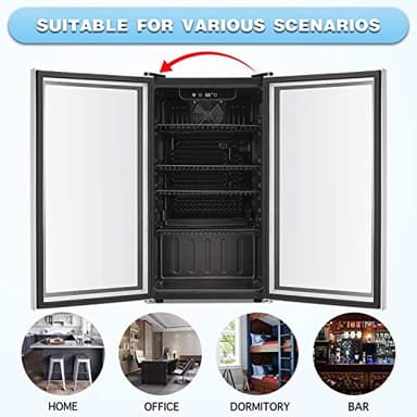 Antarctic Star Beverage Refrigerator Cooler -120 Can Mini Fridge Glass Door for Soda Beer or Wine Constant Glass Door Small Drink Dispenser Clear Front Door for Home, Office Bar 3.2cu.ft - Image 6