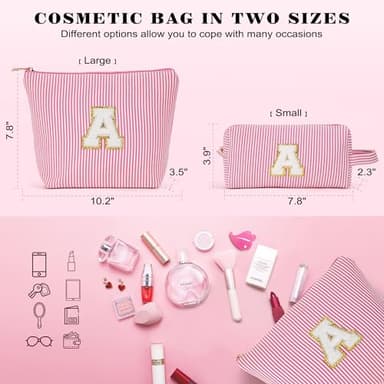 Fohufo Christmas Gifts 2025 for Girls - Stocking Stuffers for Teen Girls Makeup Bag Set, 6 7 8 9 10 11 12 Year Girl Birthday Gift, Initial Travel Makeup Bags, Christmas Birthday Gifts for Girl - Image 4