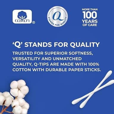 Q-tips Cotton Swabs For Hygiene and Beauty Care Original Cotton Swab Made With 100% Cotton 750 Count - Image 5
