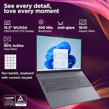 Lenovo 15" Laptop Computer, IdeaPad Slim 3 for Business & Home, Intel 10-Core i7-13620H (Beat Ultra 7 255U), 16GB DDR5 RAM, 512 PCIe SSD, FHD+, WiFi 6, Bluetooth 5.2, Type-C, Luna Grey, Windows 11 Pro - Image 3