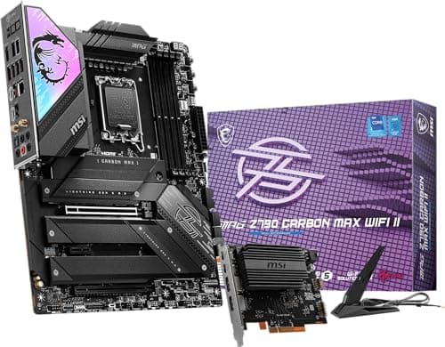 MSI MPG Z790 Carbon MAX WiFi II Gaming Motherboard (Supports 12th/13th/14th Gen Intel Processors, LGA 1700, DDR5, PCIe 5.0, M.2, 2.5Gbps LAN, USB 4, Wi-Fi 7, ATX) - Image 1