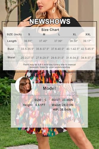 Newshows Womens 2025 Summer Dress Short/Long Sleeve Fall Dresses Business Casual Outfits A-Line Ruffle Sundress with Pockets (Black Floral Pink,L) - Image 6