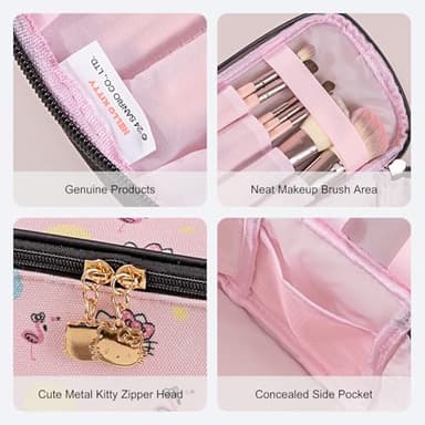 AmBealla Cosmetic Bag Large Makeup Bags Pink Travel Case with Makeup Brush Holder，2PCS Cosmetic Organizer for Women, Toiletry Storage Bag for Skincare & Beauty Tools Sweet Cute for Girls - Image 7