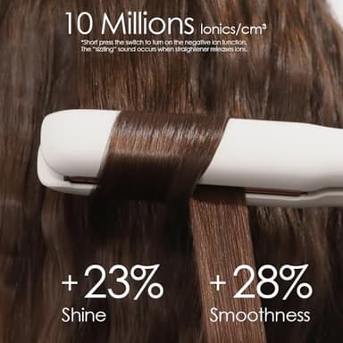 Faszin Hair Straightener, Fast Heat Titanium Flat Iron with Negative Ions to Create Sleek Style, 2 in 1 Straightener and Curler Dual Voltage Styling Tool for Professional Salon Straighten/Curl/Wave - Image 4