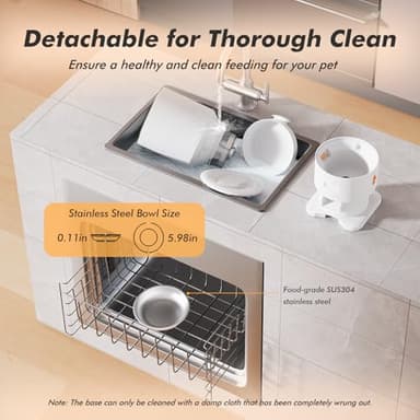 Automatic Cat Feeder - 5L Anti-Clog Cat Food Dispenser with Freshness Preservation, 1-6 Meals/Day, Programmable Portions, 10s Voice, 180-Day Battery Life, Auto Pet Feeder for Multi Cats & Dogs - Image 6