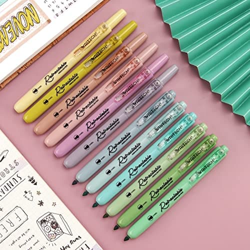 WRITECH Retractable Highlighters Assorted Colors: Chisel Tip Click Aesthetic Highlighter Marker Pens Pack Multi Colored Ink No Bleed Smear for Highlighting Journaling (12ct Neutral) - Image 1