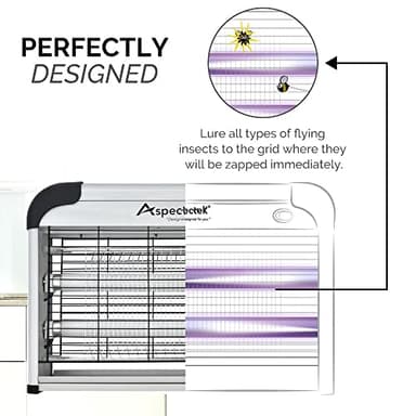 ASPECTEK Insect Killer, Bug Zapper, Powerful 20W Electronic Indoor Fly Zapper, Mosquito Killer-Indoor Use Including Free 2 Pack Replacement Bulbs - Image 2