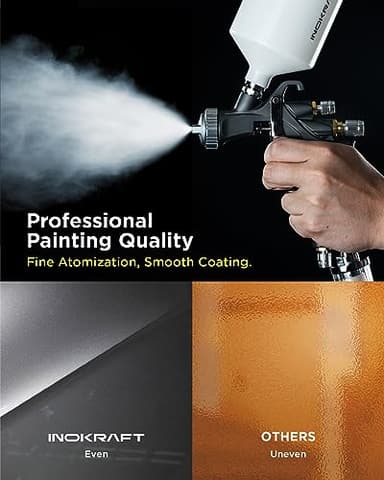 InoKraft D1 LVLP Air Spray Gun Premium Kit, Easy to Use, Paint Gun for Cars & House DIY Painting, 1.3/1.5/1.7mm Nozzles, with Paint Sprayer Accessories - Image 3