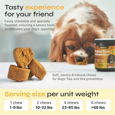Flea and Tick Prevention for Dogs - Dog Flea Treatment Chews - Immune Support Flea and Tick Chewables for Dogs - Dog Flea & Tick Control Supplement - All Breeds & Ages - Vet Formulated - Soft Treats - Image 5