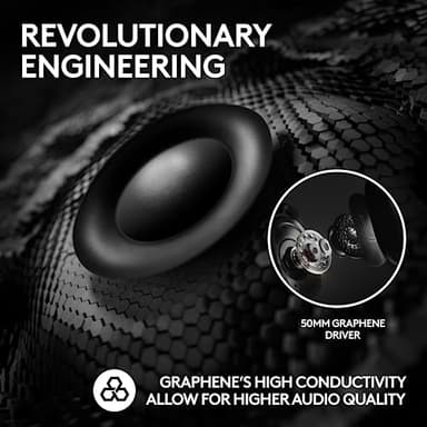 Logitech G PRO X 2 Lightspeed Wireless Gaming Headset: Wireless Gaming Headphones with Mic, 50mm Graphene Drivers, 2.02.0—7.1 Surround, Bluetooth/USB/3.5mm Aux, for PS4/PS5/PC/Nintendo Switch - Black - Image 4