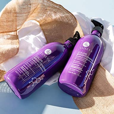 L LUSETA Color Brightening Purple Shampoo and Conditioner Set for Blonde and Gray Hair, Infused with Cocos Nucifera Oil to Help Nourish, Moisturize and Condition Hair, 2x33.8oz - Image 6