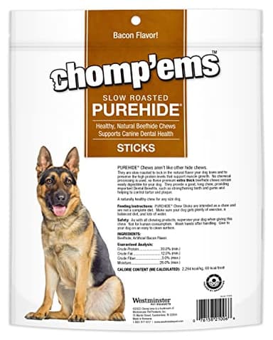 Chomp'ems Purehide Sticks Healthy Natural Rawhide Dog Chew, 12 oz - Image 2