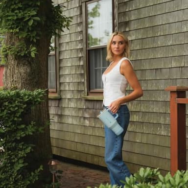 HydroJug Traveler - 40 oz Water Bottle with Handle & Flip Straw - Fits in Cup Holder, Leak Resistant Tumbler-Reusable Insulated Stainless Steel & Rubber Base - Gifts for Women & Men, Cape Cod - Image 6