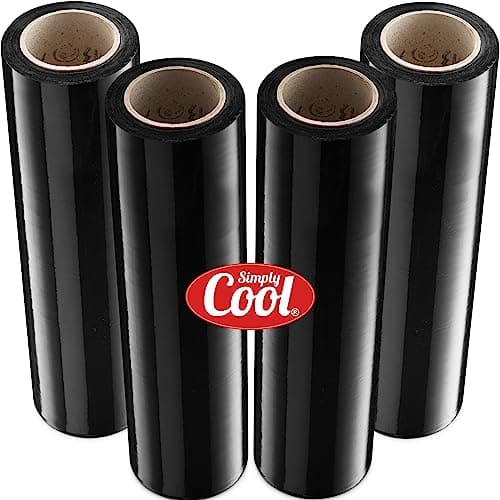 Black Industrial Strength Extra Thick 4 Pack 17.5" 1100 SqFt 80 Gauge (20 Micron) Shrink Wrap Roll for Moving, Furniture, Pallets, Packing - Image 1