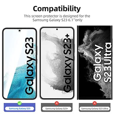 NEW'C 3 Pack Designed for Samsung Galaxy S23 Screen Protector Tempered Glass, Anti Scratch, Bubble Free, Ultra Resistant - Image 3