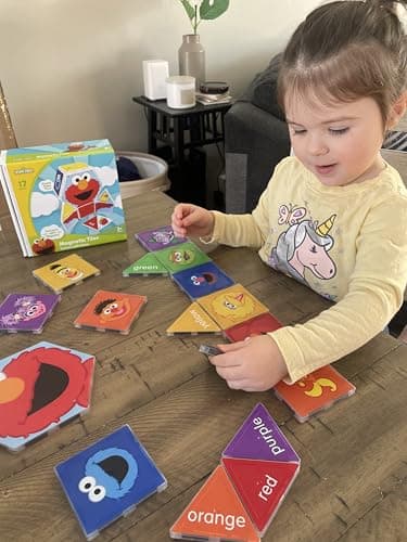 CreateOn “Sesame Street” Toys, Magnetic Kids’ Building Tiles from “Sesame Street” Books, Colors with Elmo Magnet Tiles, Educational Toys for Ages 3+, 17 Pieces - Image 2