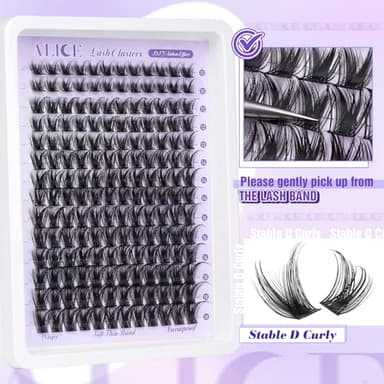 ALICE Lash Clusters Wispy Eyelash Clusters 10-18mm 168pcs Cluster Eyelash Extensions Natural Volume Lash Extensions DIY Individual Lashes Clusters with Soft Thin Band - Image 6
