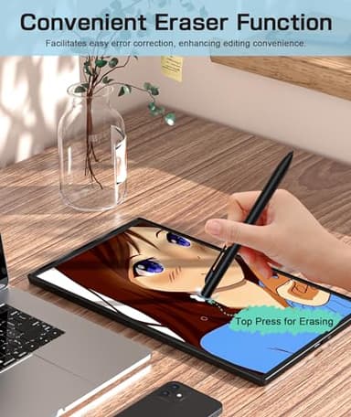 Ciscle EMR Stylus Compatible with Remarkable 2, Replacement Digital Pen with Eraser, 4096 Pressure Levels, Palm Rejection, Tilt Support-5 Pen Tips (Black) - Image 5