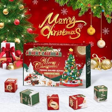 Advent Calendar 2025 Christmas Tree Building Set with LED Light, 24 Days Christmas Countdown Calendar Christmas Tree Building Blocks, Xmas Gifts for Adults Teens Kids - Image 7