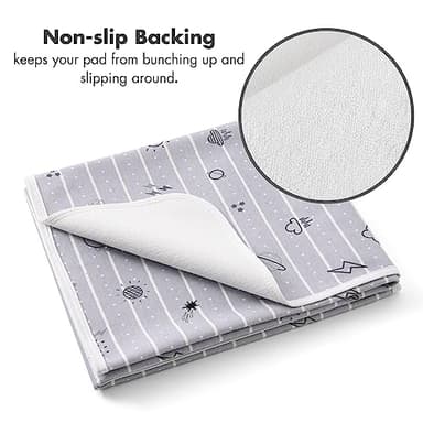 YIVEKO Baby Waterproof Bed Pad Washable Mattress Pad Reusable Underpads Bed-White Star - Image 5