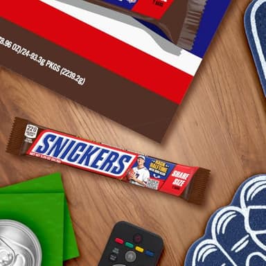 Snickers Milk Chocolate Candy Bars - Individually Wrapped Share Size Chocolate Bar, 3.29 oz, Pack of 24 Bulk Box - Image 5