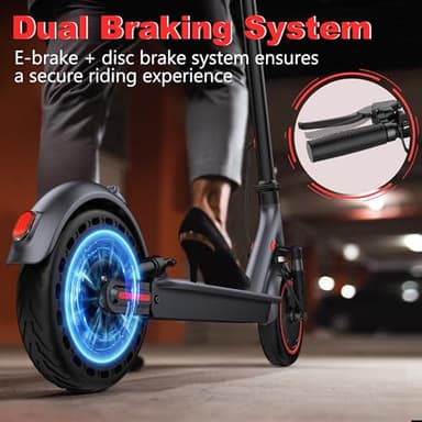 Electric Scooter, 8.5" /10" /14" Tire, 16/19/22 Mph Top Speed, 12/21/27/28/49/50 Miles Long Range, Folding Escooter for Adults and Teens with Seat Bag, Dual Braking, Dual Suspension, App - Image 9