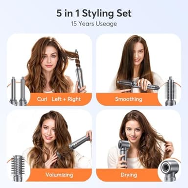 5 in 1 Hot Air Styler Wrap for Women - High-Speed Frizz-Free Hair Dryer Brush, Ion Fast Drying Auto Wrap Cruler, No Heat Damage Air Styler Wrap - Curl, Volumize, Straighten, Gift Idea - Image 3
