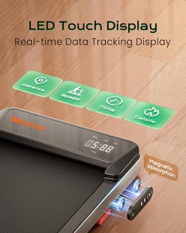 TREAFLOW Walking Pad,Treadmill with Incline for Home Office, 2.5HP Portable Under Desk Treadmill with 265 Lbs Capacity,Remote Control - Image 7