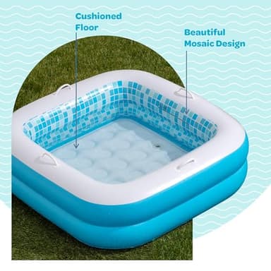 Inflatable Baby Pool for Toddlers 1-3, Handles, Soft Floor & Drain, 34"x10" Kiddie Pool, Blow Up Bathtub & Ball Pit, Summer Outside Kid Water Toy Outdoor Play First Birthday Gift for Boys Ages 1 2 3 - Image 5
