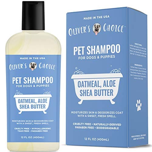 OLIVER'S CHOICE Dog Shampoo with Oatmeal, Aloe & Shea Butter – Deodorizing Puppy Shampoo for Smelly Dogs, Itchy Skin Relief, Paraben-Free, Biodegradable, Cruelty Free – 12 fl. oz - Image 1