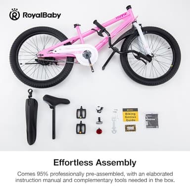 Royalbaby Freestyle 7 Kids Bike 20 Inch Wheel Teens Bicycle Girls Ages 6-10 Years, Kickstand and Water Bottle Included, Pink - Image 4