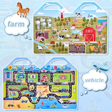 6 Set (260pcs) Puffy Sticker Books Activity for Kids, Animal, Farm, Dinosaurs, Space, Vehicle, Ocean, 3D Reusable Stickers for Boys and Girls, Travel Sticker Books for Kids Ages 3+ - Image 4