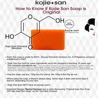 Kojie San Skin and Body Brightening Soap - Original Kojic Acid, Dark Spot Remover Bar Soap with Glycerin & Tea Tree Oil - 65g x 2 Bars - Image 7