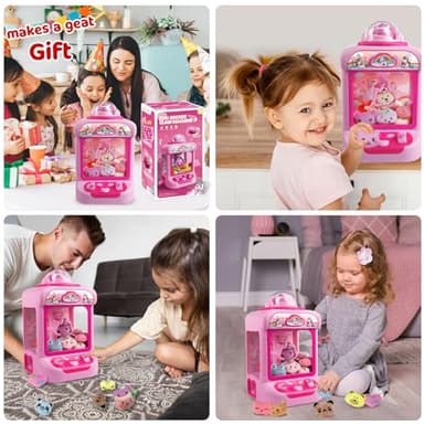 TingingYuli Claw Machine for Kids,Unicorn Mini Vending Machines Candy Grabber Prize Dispenser Toys for Girls,Electronic Arcade Game with 20 Mini Plush Toys for Christmas Easter Birthday Gifts - Image 3