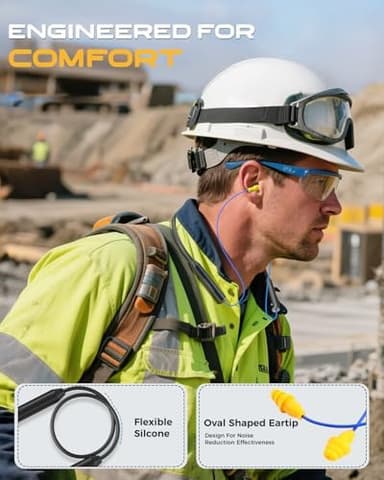 MIPEACE Bluetooth Earplug Headphones, Neckband Wireless Earbuds earplugs-29db Noise Reduction isolating in-Ear earplug Earphones and Controls,IPX6 sweatproof,20+Hour Battery(Blue - Image 5