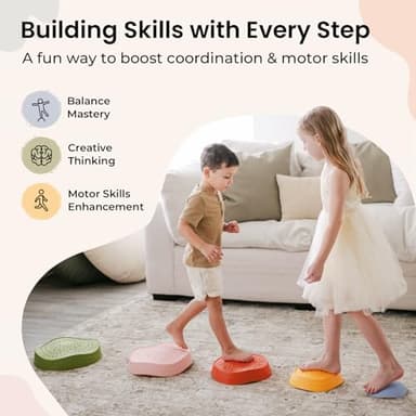 Tiny Land Stepping Stones for Kids, 5pcs Non-Slip Toddler, Sensory for Promoting Toddler's Balance & Coordination Skills, Stepping Stones for Toddlers 3-5 - Image 5