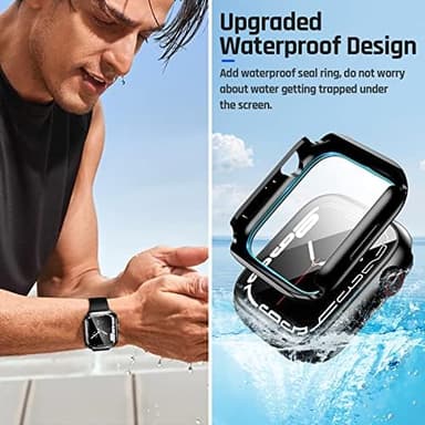 Goton Waterproof Case Compatible for Apple Watch Screen Protector Series 6/5/4, SE 3/2/1 40mm, Hard Bumper with Tempered Glass for iWatch Cover 40 mm - Image 4
