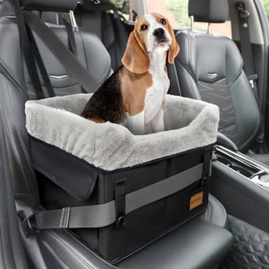 Dog Car Seat for Small Dogs Portable Dog Booster Car Seat for Front and Back Seats with Clip-On Safety Leash Adjustable Straps Puppy Car Seat Washable Perfect for Pets Up to 30lbs(Black) - Image 1