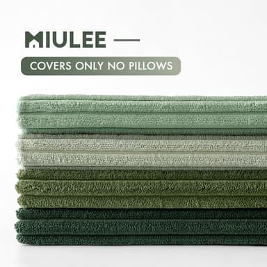 MIULEE Boho Farmhouse Sage Green Throw Pillow Covers 18x18 Inch Set of 4 Mordern Nordic Cushion Covers Soft Corduroy Christmas Home Decor for Couch Bed Sofa Living Room Forest Green - Image 6