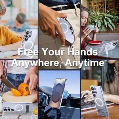 SPIDERCASE Only for Samsung Galaxy S25 Ultra Case, Magnetic with [3 Stand Ways][ Military Grade Drop Protection] with Invisible Stand Shockproof Slim Case for S25 Ultra 5G 6.9'',Clear - Image 7