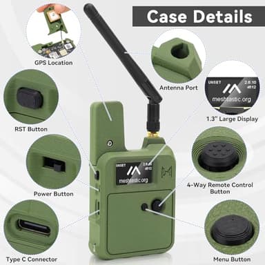 Wio Tracker L1 Board with 3000mAh Battery and Case Set - Wio SX1262 nRF52840 Module Kit for Ar duino Mesh Tastic Lo Ra, Blue Tooth 5.0, GPS GNSS, 1.3" OLED, Battery Type-C Solar Charge (N37, Green) - Image 7