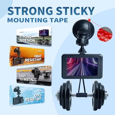 6 Pcs Dash Cam Adhesive Pads, Double Sided Adhesive Pads for Car Dashboard,Very High Bond Heat Resistant Tape for Windshield,Heavy Duty Sticky Pads for Car Phone Holder and Dash Cam - Image 3