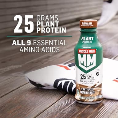 Muscle Milk Plant Based Protein Shake, Vanilla Caramel, 11.16 Fl Oz (Pack of 12) - Image 2