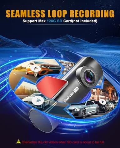 Dash Cam for Car, WiFi 2K Dash Camera Front Dashcam for Cars, Mini Dashcams with App, Night Vision, G-Sensor, APP, Loop Recording, 24H Parking Mode, Support 128G Max - Image 5