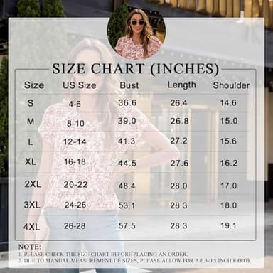 Anyally Women's Plus Size Summer Tunic Tops Dressy Casual Chiffon Blouses Short Sleeve T-Shirts for Leggings, 2XL White - Image 7