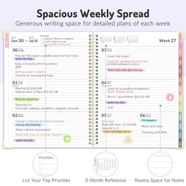 Jul 2025 -Dec 2026 Planner, Forvencer Academic Planner 2025-2026, 18 Month Daily Planner, 8.5" x 11", Weekly & Monthly Agenda Book, Hardcover Calendar Book, School Supplies for Student,Pink - Image 4