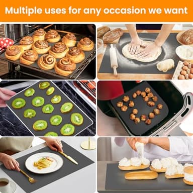 Silicone Baking Mat Roll -Cut to Size Silicone Mat - Non-Stick Pastry Mat for Dough Rolling, Non-slip Silicone Mat for Kitchen Counter, Reusable Air Fryer Linner, Oven Liner, Freeze Dryer Mat - Image 6